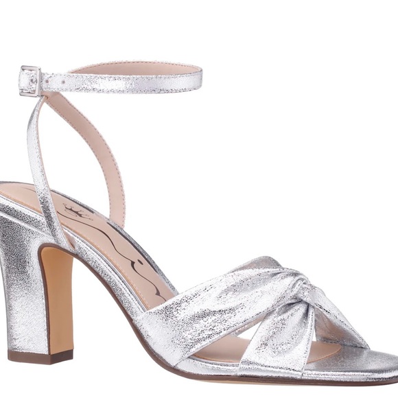 Nina Shoes - Nina Silver Heels with Modern  Strap